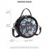 LT1810 BK Miss Lulu PU Leather Round Zip Cross Body Printed Bag Black LT1810 BK Miss Lulu PU Leather Round Zip Cross Body Printed Bag Black