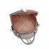 LT1810 GY Miss Lulu PU Leather Round Zip Cross Body Printed Bag Grey LT1810 GY Miss Lulu PU Leather Round Zip Cross Body Printed Bag Grey