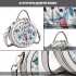 LT1810 WE Miss Lulu PU Leather Round Zip Cross Body Printed Bag White LT1810 WE Miss Lulu PU Leather Round Zip Cross Body Printed Bag White