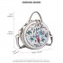LT1810 WE Miss Lulu PU Leather Round Zip Cross Body Printed Bag White LT1810 WE Miss Lulu PU Leather Round Zip Cross Body Printed Bag White
