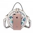 LT1810 WE Miss Lulu PU Leather Round Zip Cross Body Printed Bag White LT1810 WE Miss Lulu PU Leather Round Zip Cross Body Printed Bag White