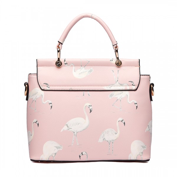 LT1814 PK - Miss Lulu Flamingo Printed Crossbody Handbag Pink LT1814 PK - Miss Lulu Flamingo Printed Crossbody Handbag Pink