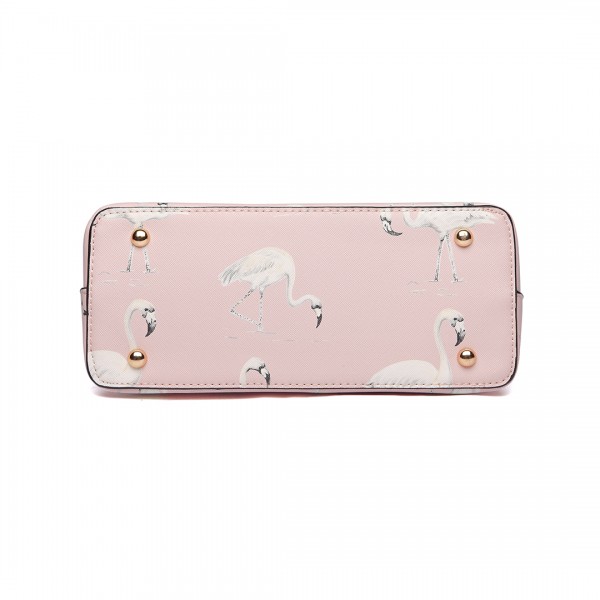 LT1814 PK - Miss Lulu Flamingo Printed Crossbody Handbag Pink LT1814 PK - Miss Lulu Flamingo Printed Crossbody Handbag Pink