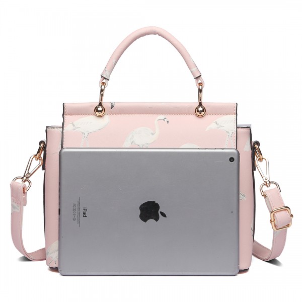 LT1814 PK - Miss Lulu Flamingo Printed Crossbody Handbag Pink LT1814 PK - Miss Lulu Flamingo Printed Crossbody Handbag Pink