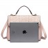 LT1819-MISS LULU PU LEATHER STUDDED SHOULDER HANDBAG NUDE