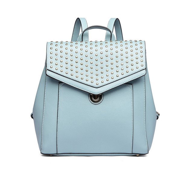 LT1820-MISS LULU PU LEATHER STUDDED FASHION BACKPACK BLUE LT1820-MISS LULU PU LEATHER STUDDED FASHION BACKPACK BLUE