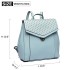 LT1820-MISS LULU PU LEATHER STUDDED FASHION BACKPACK BLUE LT1820-MISS LULU PU LEATHER STUDDED FASHION BACKPACK BLUE