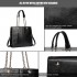 LT1821 BK -Miss Lulu Faux Leather Tassel Chain Tote Handbags Black