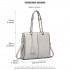 LT1821 WE -Miss Lulu Faux Leather Tassel Chain Tote Handbags White
