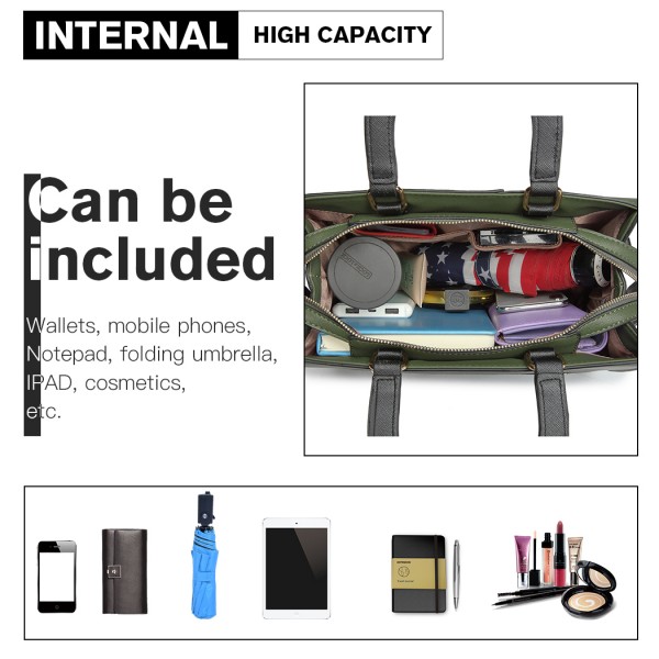 LT1860-MISS LULU LEATHER LOOK COLOR BLOCK HANDBAG SHOULDER BAG GREEN/ORANGE