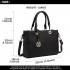 LT1865 - Miss Lulu Quilted Stitched Detail Handbag - Black