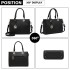 LT1865 - Miss Lulu Quilted Stitched Detail Handbag - Black