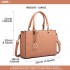 LT1865 - Miss Lulu Quilted Stitched Detail Handbag - Pink