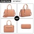 LT1865 - Miss Lulu Quilted Stitched Detail Handbag - Pink