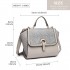 LT1906 - Miss Lulu Plaid Croc Skin Handbag - Grey