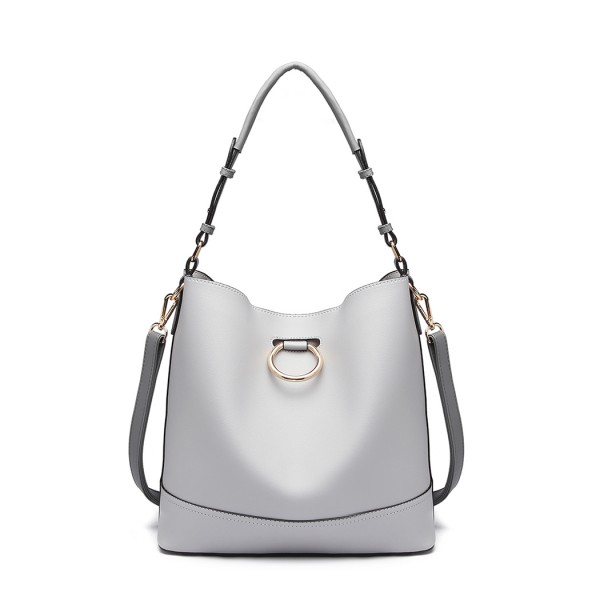 LT1917 - Miss Lulu 2 Piece Bucket Tote Bag Set - Grey