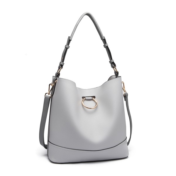 LT1917 - Miss Lulu 2 Piece Bucket Tote Bag Set - Grey