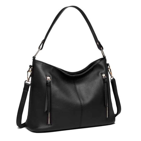 LT1941-MISS LULU CLASSIC STYLE SLOUCH SHOULDER BAG BLACK LT1941-MISS LULU CLASSIC STYLE SLOUCH SHOULDER BAG BLACK