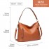 LT1941-MISS LULU CLASSIC STYLE SLOUCH SHOULDER BAG BROWN