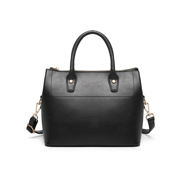 LT1959 - Miss Lulu Silk Scarf Shoulder Bag - Black