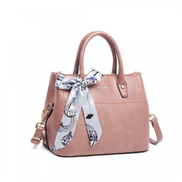 LT1959 - Miss Lulu Silk Scarf Shoulder Bag - Pink