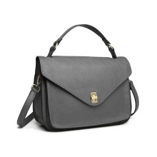LT2052 - Miss Lulu Functional Satchel Handbag - Grey