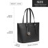 LT2054 - Miss Lulu Minimalist Tote Handbag Structured - Black
