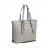 LT2054 - Miss Lulu Minimalist Tote Handbag Structured - Grey