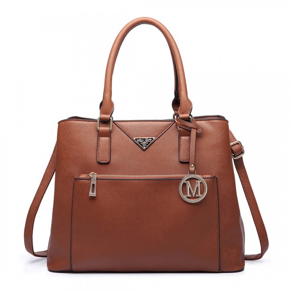LT6611-MISS LULU PU-Leder Multi-Tasche Taschentasche Handtasche braun