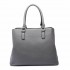 LT6611 - Miss Lulu Front Pocket Multi Compartment Briefcase Shoulder Bag Grey