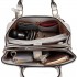 LT6611 - Fräulein Lulu Shopper Tote Bag mit Tasche in Faux Leder hellgrau