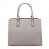 LT6611 - Fräulein Lulu Shopper Tote Bag mit Tasche in Faux Leder hellgrau
