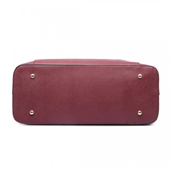 LT6611 - Miss Lulu Front Pocket Multi Compartment Briefcase Shoulder Bag Red