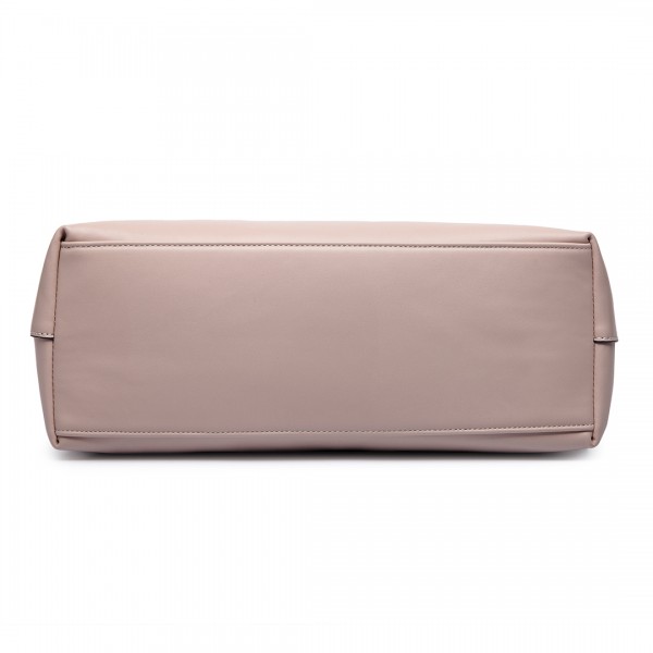 LT6616- Miss Lulu Frosted Leather Look Tassel Slouch Hobo Bag Camel