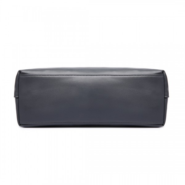 LT6616- Miss Lulu Frosted Leather Look Tassel Slouch Hobo Bag Grey