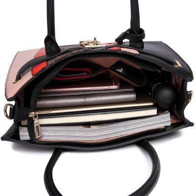 LG2254 - Miss Lulu Hübsche Farbkombination Leder Handtasche Tragetasche