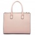 LT6622 - Miss Lulu Raised Cord Tote Handbag Faux Leather Nude