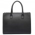 LT6622 - Miss Lulu Raised Cord Tote Handbag Faux Leather Black