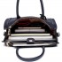 LT6622 - Miss Lulu Raised Cord Tote Handbag Faux Leather Navy