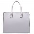 LT6622 - Miss Lulu Raised Cord Tote Handbag Faux Leather White