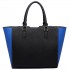 LT6624 - Miss Lulu Panelled Stripe Design Tote Handbag Blue
