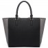LT6624- Miss Lulu Panelled Stripe Design Tote Handbag Grey