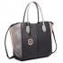 LT6625 - Miss Lulu Ladies Large Tote Bag Faux Leather Black