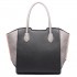 LT6625 - Miss Lulu Ladies Large Tote Bag Faux Leather Black