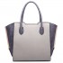 LT6625 - Miss Lulu Ladies Large Tote Bag Faux Leather Grey