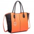 LT6625 - Miss Lulu Ladies Large Tote Bag Faux Leather Orange