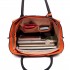 LT6625 - Miss Lulu Ladies Large Tote Bag Faux Leather Orange