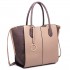 LT6625 - Miss Lulu Ladies Large Tote Bag Faux Leather Tan