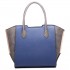LT6625 - Miss Lulu Ladies Large Tote Bag Faux Leather Navy