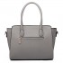 LT6627 - Miss Lulu Faux Leather Large Winged Tote Bag Handbag Grey